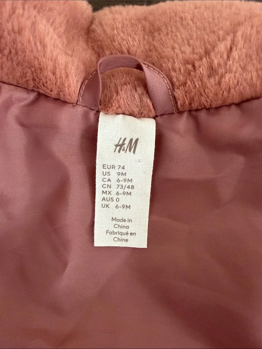 H&M Girls Faux Fur Coat - Dusty Rose